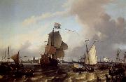 The Man-of-War Brielle on the Maas near Rotterdam Rembrandt